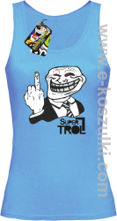 SUPER TROLL FACE FuckUP - top damski błękitny