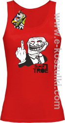 SUPER TROLL FACE FuckUP - top damski czerwony