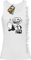 SUPER TROLL FACE FuckUP - top damski biały