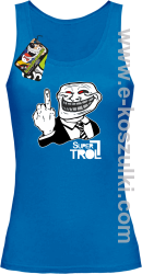 SUPER TROLL FACE FuckUP - top damski niebieski