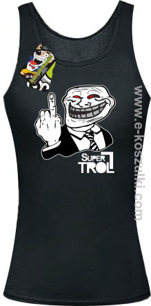 SUPER TROLL FACE FuckUP - top damski czarny