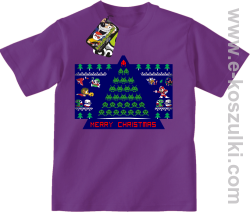 Merry Christmas Retro Games fioletowy