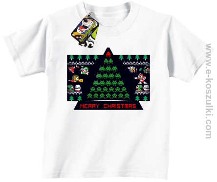 Merry Christmas Retro Games bialy