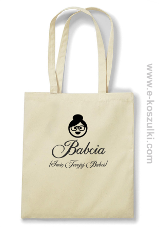 Babcia VectorClipart - torba eko z imieniem babci beżowa