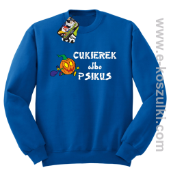 Cukierek albo psikus Hallowen- bluza bez kaptura niebieska 