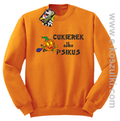 Cukierek albo psikus Hallowen- bluza bez kaptura pomarańczowa