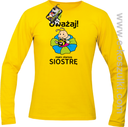 Uważaj mam starszą siostrę SERIA PSZCZÓŁKI - longsleeve męski żółty