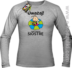 Uważaj mam starszą siostrę SERIA PSZCZÓŁKI - longsleeve męski melanż 