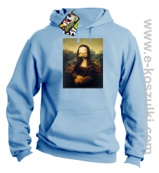 Mona Lisa Mother Ducker - bluza z kapturem błękitna