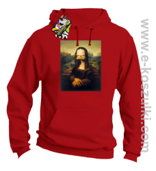 Mona Lisa Mother Ducker - bluza z kapturem czerwona