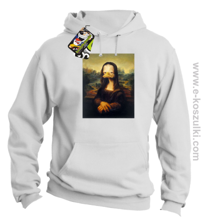 Mona Lisa Mother Ducker - bluza z kapturem biała