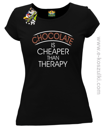 Chocolate is cheaper than therapy - koszulka damska czarna