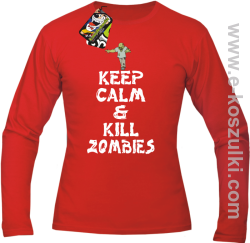 Keep calm and kill zombies - Longsleeve męski red