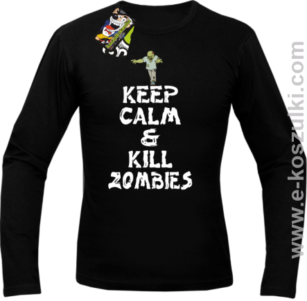 Keep calm and kill zombies - Longsleeve męski czarny