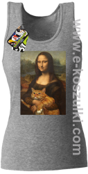 Mona Lisa z kotem - top damski melanż 