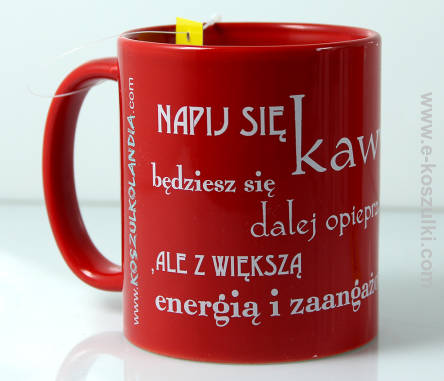 Napij się kawy - kubek czerwony 330ml 