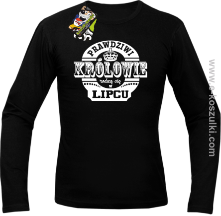 Prawdziwi Królowie rodzą się w Lipcu - longsleeve męski czarny