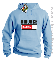 DIVORCE Loading - bluza z kapturem błękitna