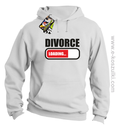 DIVORCE Loading - bluza z kapturem biała 