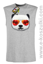 Pandzia frontface 3d Panda na wakacjach - bezrękawnik męski melanż 