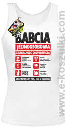 BABCIA - Jednoosobowa działalność gospodarcza - top damski biały 