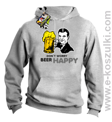 Dont worry beer happy - bluza z kapturem melanż 