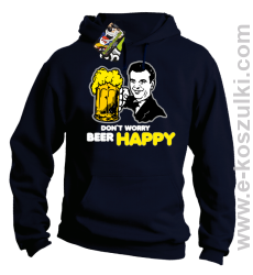 Dont worry beer happy - bluza z kapturem czarna