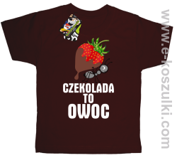 Czekolada to owoc - koszulka dziecięca brązowa