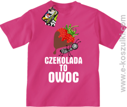 Czekolada to owoc - koszulka dziecięca różowa