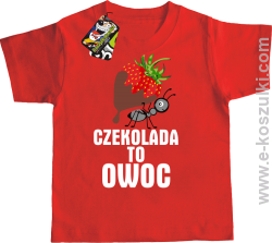 Czekolada to owoc - koszulka dziecięca czerwona