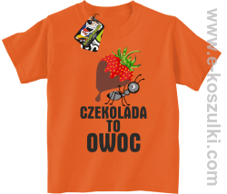 Czekolada to owoc - koszulka dziecięca pomarańczowa