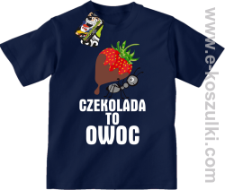 Czekolada to owoc - koszulka dziecięca granatowa