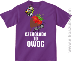 Czekolada to owoc - koszulka dziecięca fioletowa