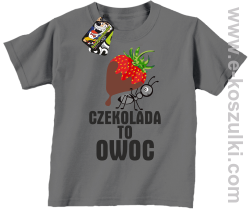 Czekolada to owoc - koszulka dziecięca szara