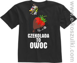 Czekolada to owoc - koszulka dziecięca czarna