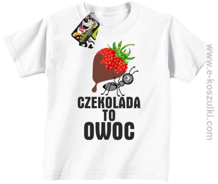 Czekolada to owoc - koszulka dziecięca biała