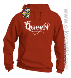 Queen Simple - bluza z kapturem pomarańczowa