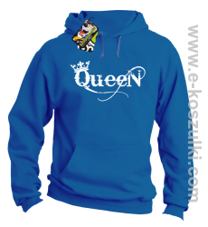 Queen Simple - bluza z kapturem niebieska