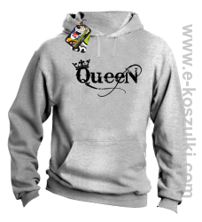 Queen Simple - bluza z kapturem melanż 