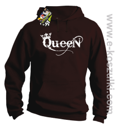 Queen Simple - bluza z kapturem brązowa