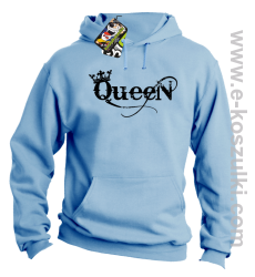 Queen Simple - bluza z kapturem błękitna