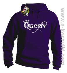 Queen Simple - bluza z kapturem fioletowa