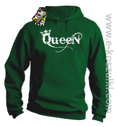 Queen Simple - bluza z kapturem zielona