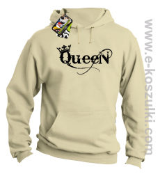 Queen Simple - bluza z kapturem beżowa