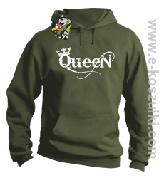 Queen Simple - bluza z kapturem khaki