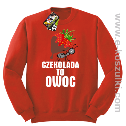 Czekolada to owoc - bluza bez kaptura czerwona