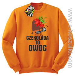 Czekolada to owoc - bluza bez kaptura pomarańczowa