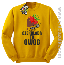 Czekolada to owoc - bluza bez kaptura żółta