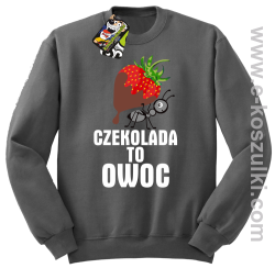 Czekolada to owoc - bluza bez kaptura szara