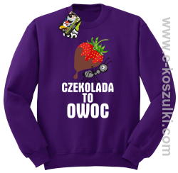 Czekolada to owoc - bluza bez kaptura fioletowa